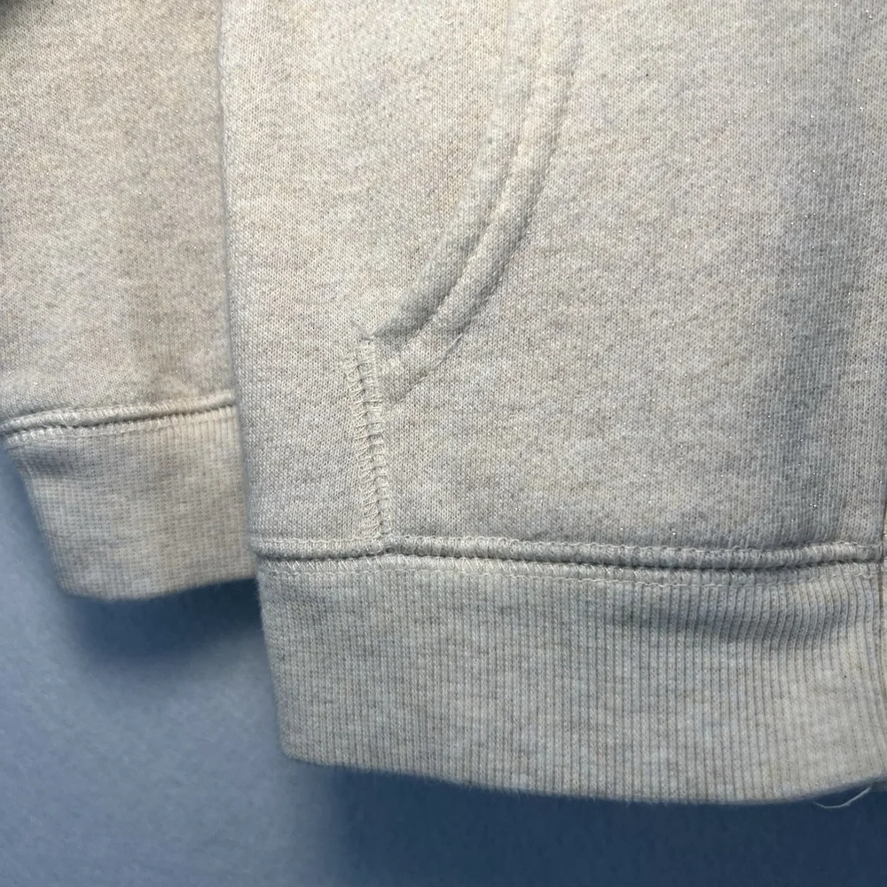 OshKosh B'gosh Girls Full Zip Hoodie Cream Glitter Toddler Size 3T Sweatshirt